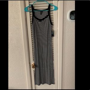 NWT Volcom Black and White Striped Midi Dress